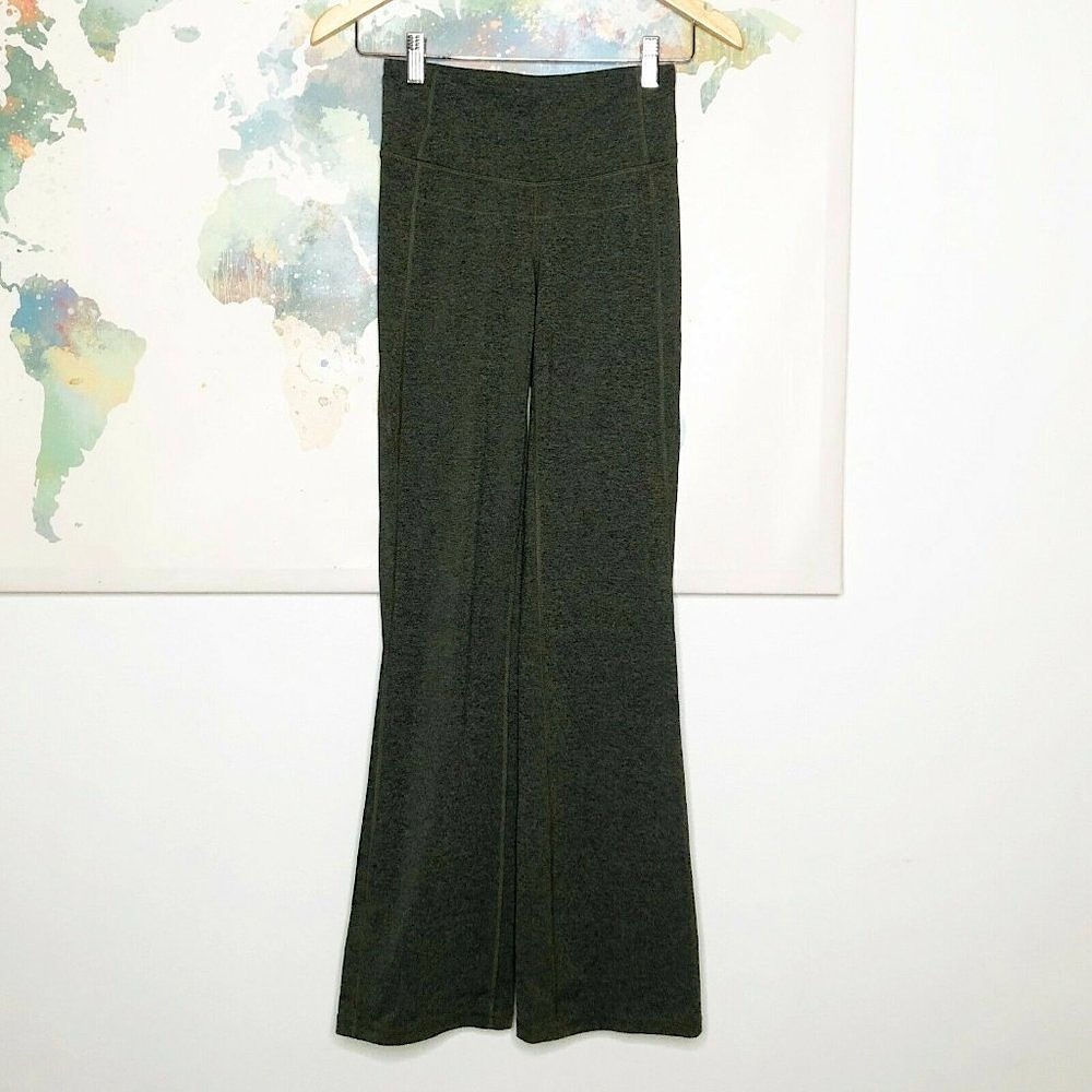 Lucy Leggings Boot Cut Heather Green‎ Waist Pocket Pull On Women’s Size XS